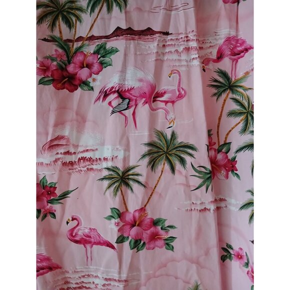 RJC Collab Simmons Hawaiian Pink Flamingos Made USA Hawaii Short Sleeve  XXL - Picture 4 of 7